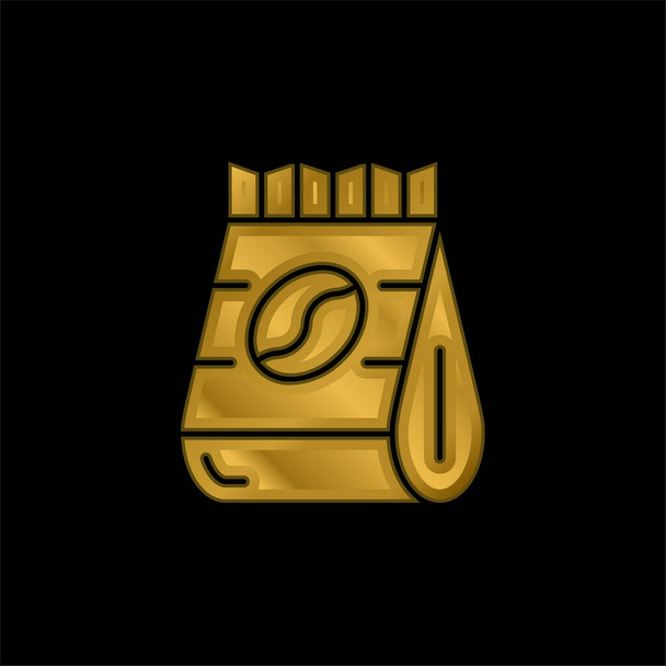 Beans gold plated metalic icon or logo vector - Vector, Image