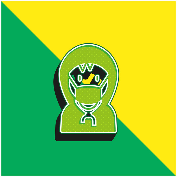 Boy Green and yellow modern 3d vector icon logo - Vector, Image