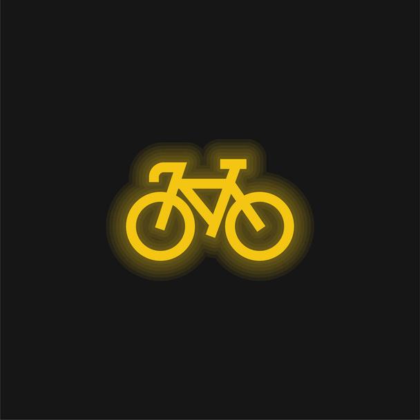 Bicicleta amarillo brillante icono de neón - Vector, imagen