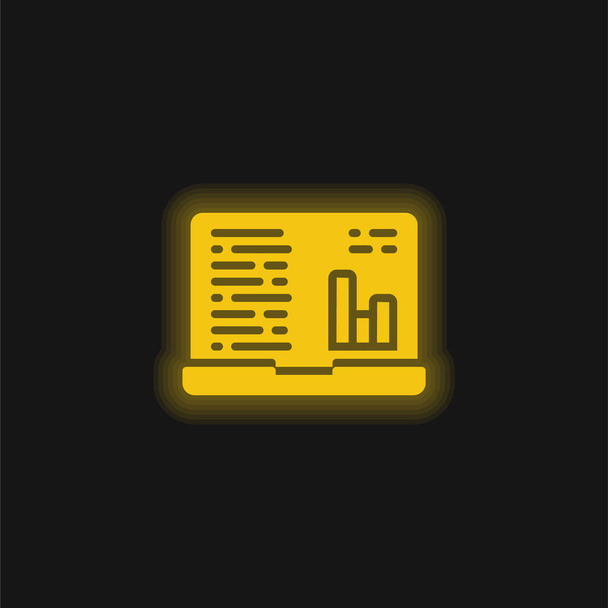 Analytique jaune brillant icône néon - Vecteur, image