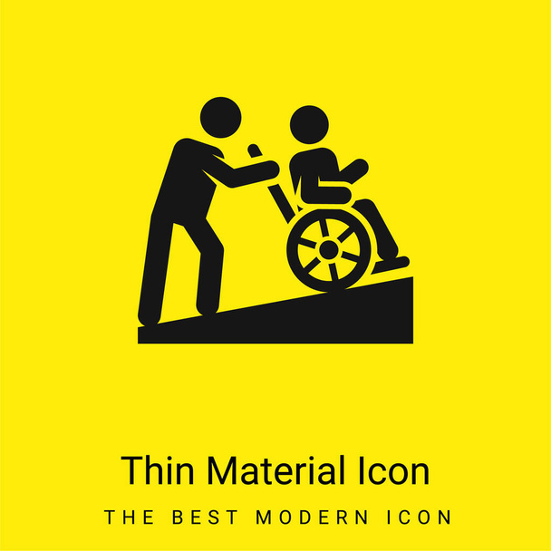 Asistencia mínima icono de material amarillo brillante - Vector, Imagen