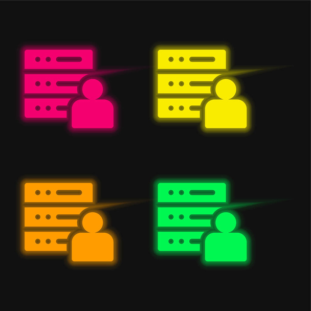 Parlak neon vektör simgesini yönet - Vektör, Görsel