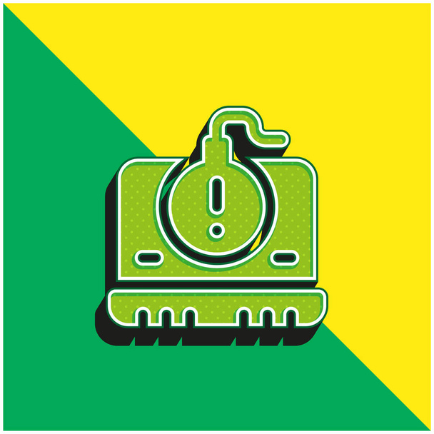 Bomba verde y amarillo moderno vector 3d icono del logotipo - Vector, Imagen
