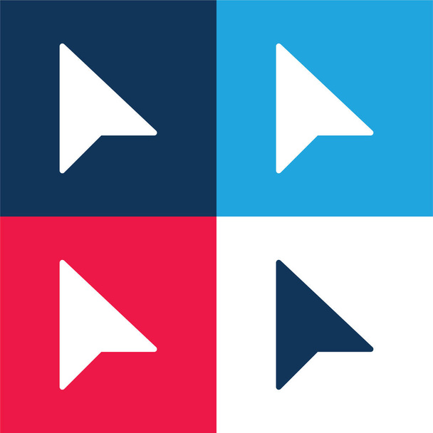 Flecha azul y rojo conjunto de iconos mínimo de cuatro colores - Vector, Imagen