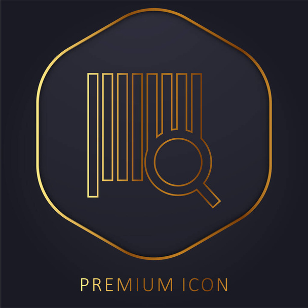Bars Code Search golden line premium logo or icon - Vector, Image