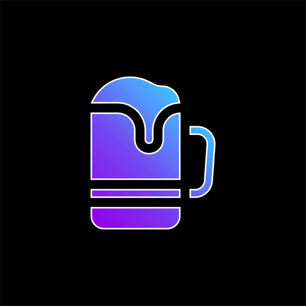 Beer Mug blue gradient vector icon - Vector, Image