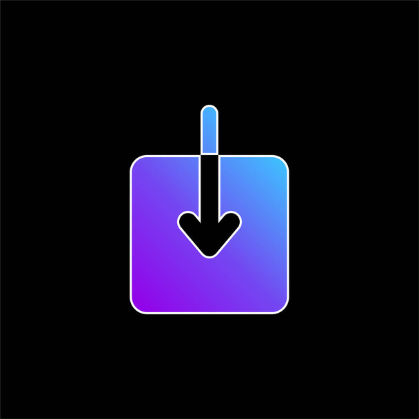 Símbolo de seta para baixar o ícone de vetor gradiente azul - Vetor, Imagem
