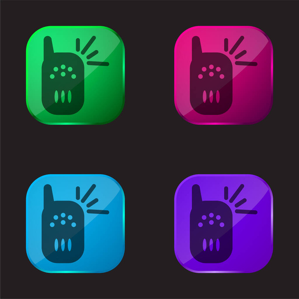Baby Cry Detector Tool čtyři barvy skleněné tlačítko ikona - Vektor, obrázek