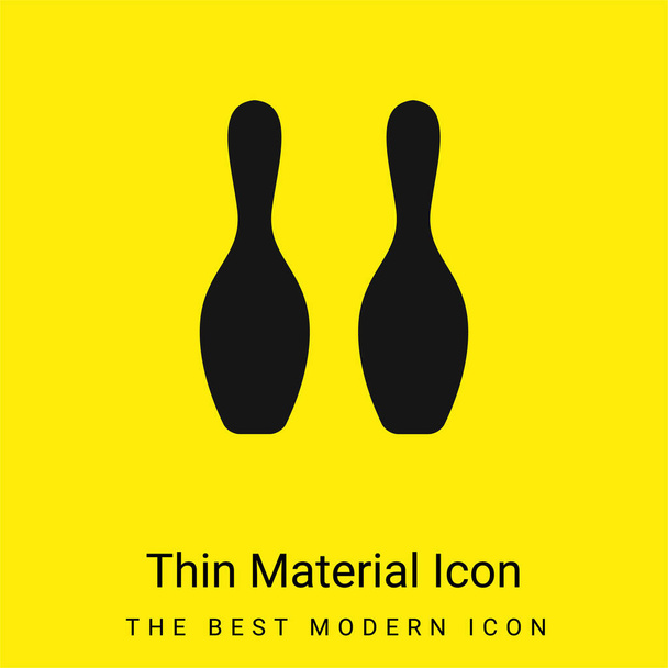 Bowling mísy Silueta minimální jasně žlutý materiál ikona - Vektor, obrázek