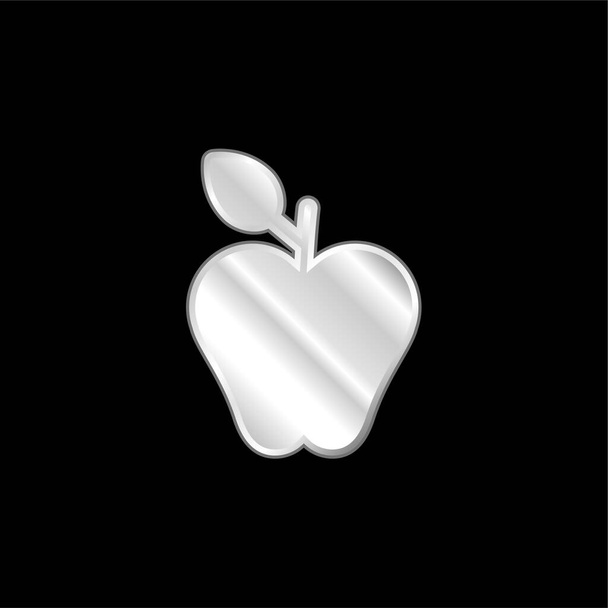 Apple argento placcato icona metallica - Vettoriali, immagini