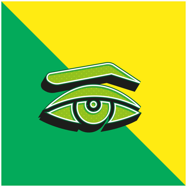 Wygląd Zielone i żółte nowoczesne logo wektora 3D - Wektor, obraz