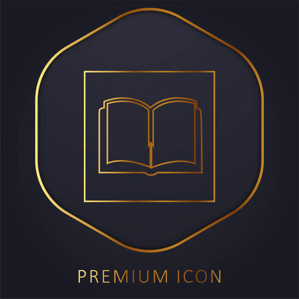 Book In Square golden line premium logo or icon - Vector, Image