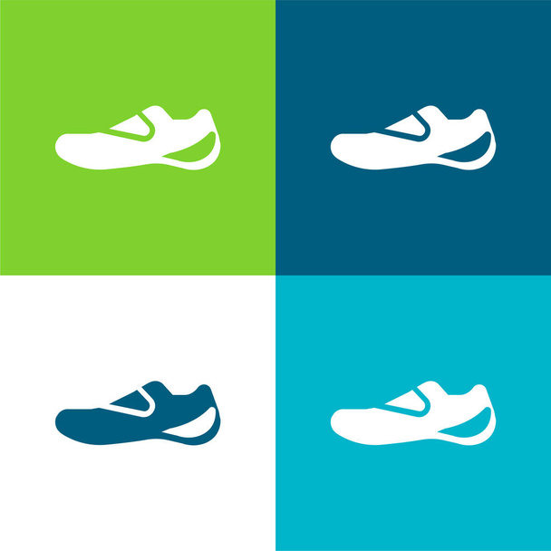 Boot Flat quatre couleurs minimum jeu d'icônes - Vecteur, image