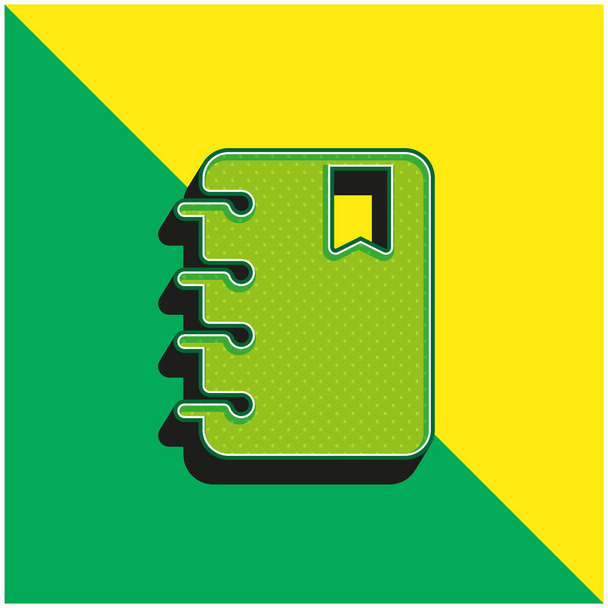 Ατζέντα Πράσινο και κίτρινο σύγχρονο 3d διάνυσμα εικονίδιο λογότυπο - Διάνυσμα, εικόνα