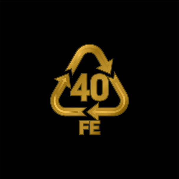 40 FE gold plated metalic icon or logo vector - Vector, Image