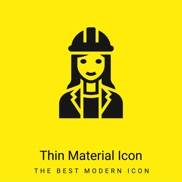 Architect minimal bright yellow material icon - Vector, Image