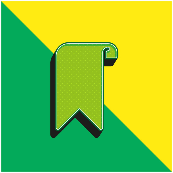 Verde y amarillo vector moderno 3d icono logotipo - Vector, Imagen