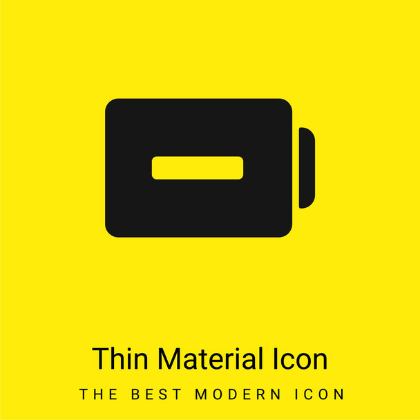 Batterie avec signe Minus minime icône matérielle jaune vif - Vecteur, image