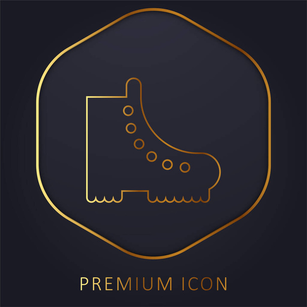 Boot golden line premium logo or icon - Vector, Image
