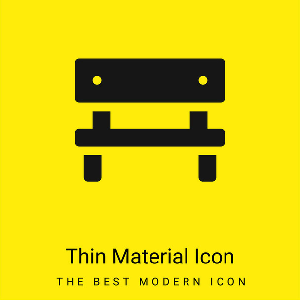 Ławka minimalna jasnożółta ikona materiału - Wektor, obraz
