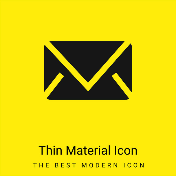 Black Closed Envelope minimal bright yellow material icon - Vector, Image