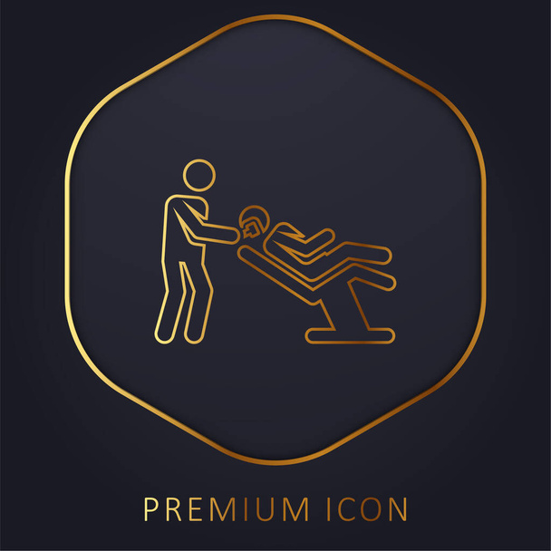 Barber χρυσό λογότυπο γραμμή πριμοδότηση ή εικονίδιο - Διάνυσμα, εικόνα