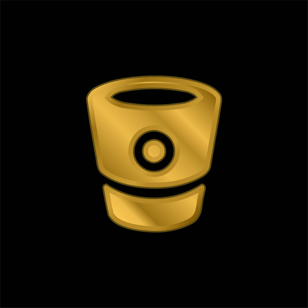 Bitbucket Logo banhado a ouro ícone metálico ou vetor logotipo - Vetor, Imagem