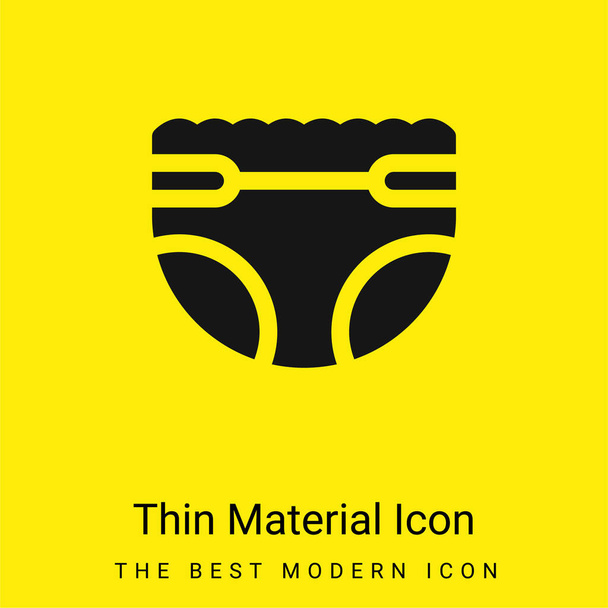 Baby Diaper minimal bright yellow material icon - Vector, Image