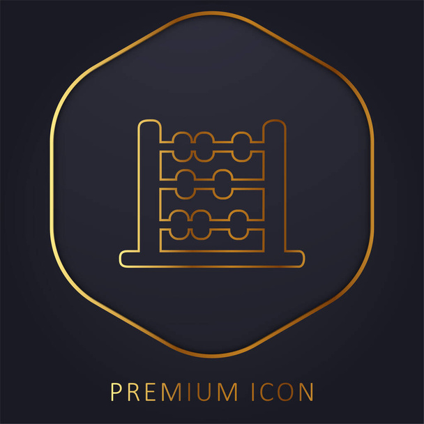 Abacus Silhouette linha dourada logotipo premium ou ícone - Vetor, Imagem