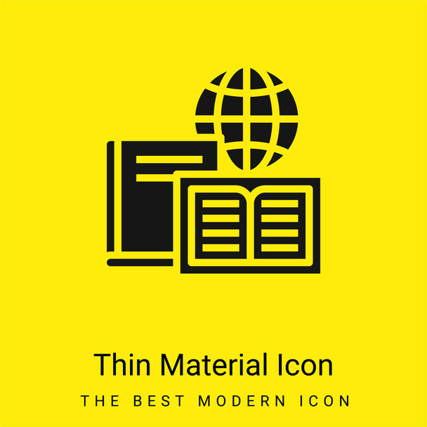 Books minimal bright yellow material icon - Vector, Image