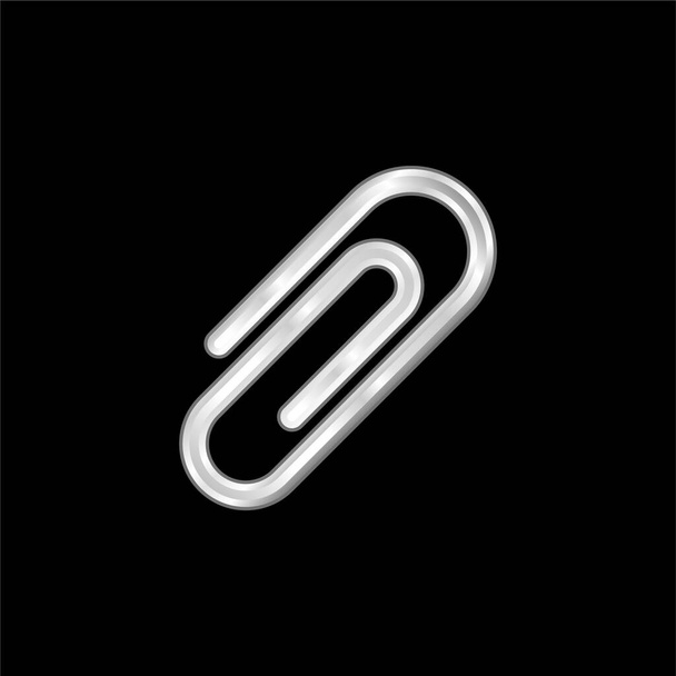 Pièce jointe icône métallique argentée - Vecteur, image
