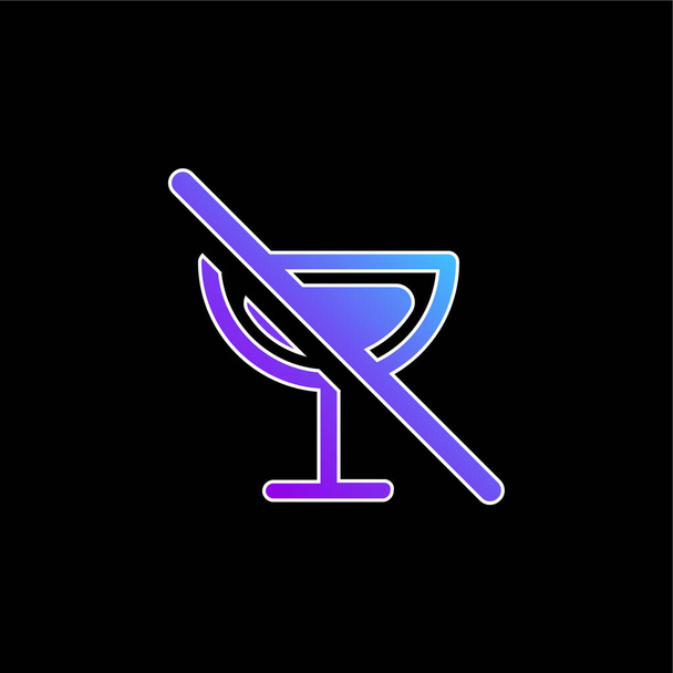 Bebidas alcohólicas Prohibición azul gradiente vector icono - Vector, Imagen