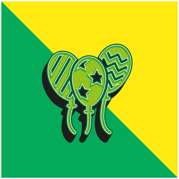 Globo verde y amarillo moderno vector 3d icono logotipo - Vector, Imagen