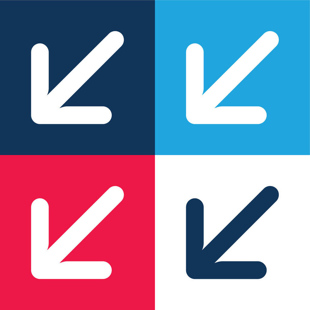 Pfeile blau und rot vier Farben minimalen Symbolsatz - Vektor, Bild