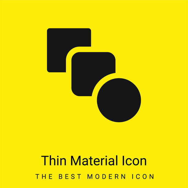 Blend minimal bright yellow material icon - Vector, Image
