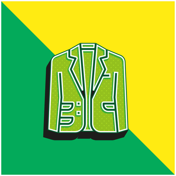 Blazer Logo vectoriel 3D moderne vert et jaune - Vecteur, image
