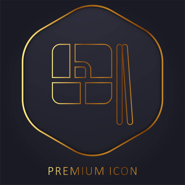 Bento linha dourada logotipo premium ou ícone - Vetor, Imagem