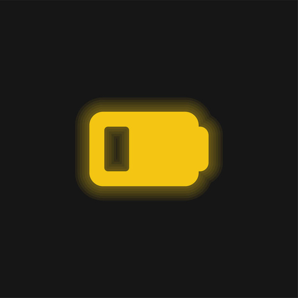 Κατάσταση μπαταρίας κίτρινο λαμπερό νέον εικονίδιο - Διάνυσμα, εικόνα