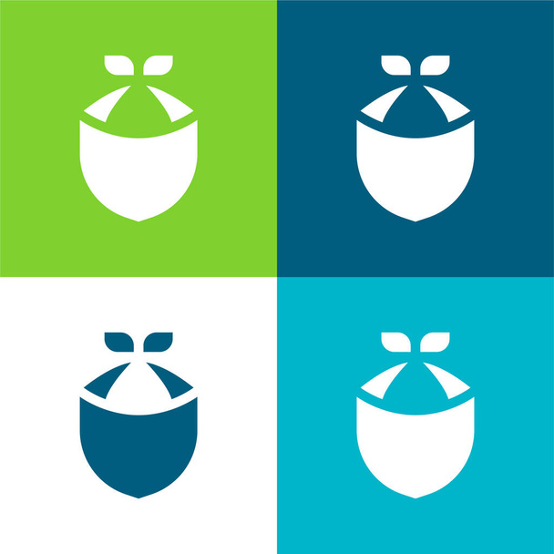 Bandana Set icona minimale a quattro colori piatto - Vettoriali, immagini