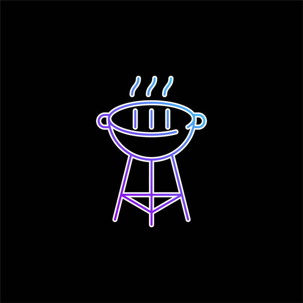 Barbecue Grill blauw gradiënt vector pictogram - Vector, afbeelding