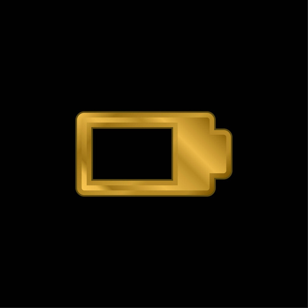 Batterie fast vollständig vergoldet metallisches Symbol oder Logo-Vektor - Vektor, Bild