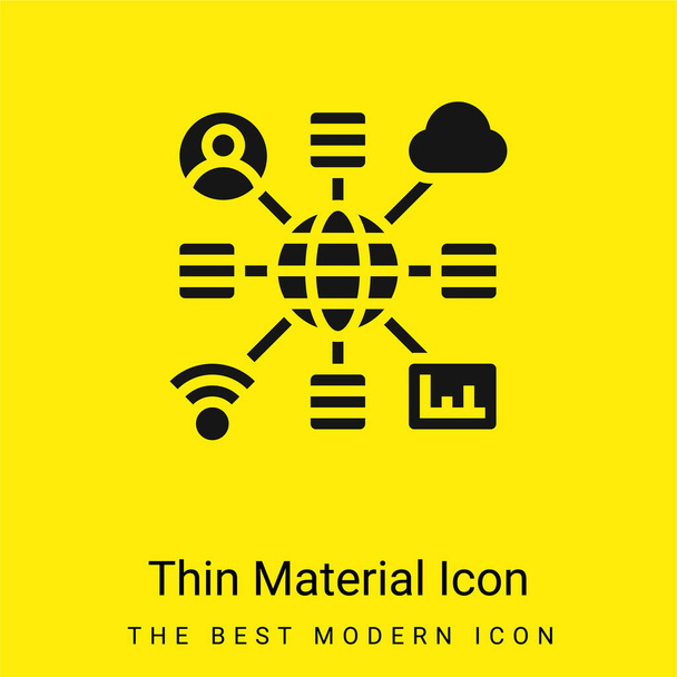Big Data minimális fényes sárga anyag ikon - Vektor, kép