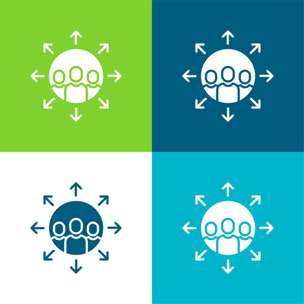 Afiliado Plano quatro cores conjunto de ícones mínimos - Vetor, Imagem