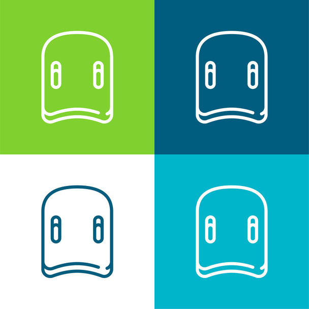 Aquatic Flat set di icone minimali a quattro colori - Vettoriali, immagini