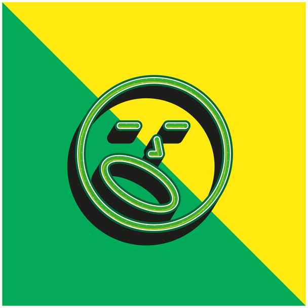Boring Zelená a žlutá moderní 3D vektorové logo - Vektor, obrázek
