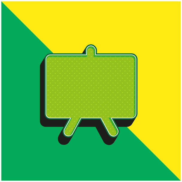 Чорний борт Зелений і жовтий сучасний 3d векторний логотип ікони - Вектор, зображення
