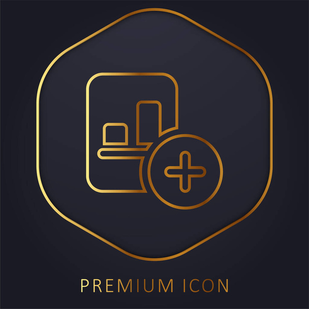 Přidat logo nebo ikonu prémie zlaté čáry - Vektor, obrázek