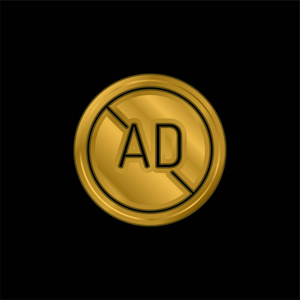 Bloquear banhado a ouro ícone metálico ou vetor logotipo - Vetor, Imagem
