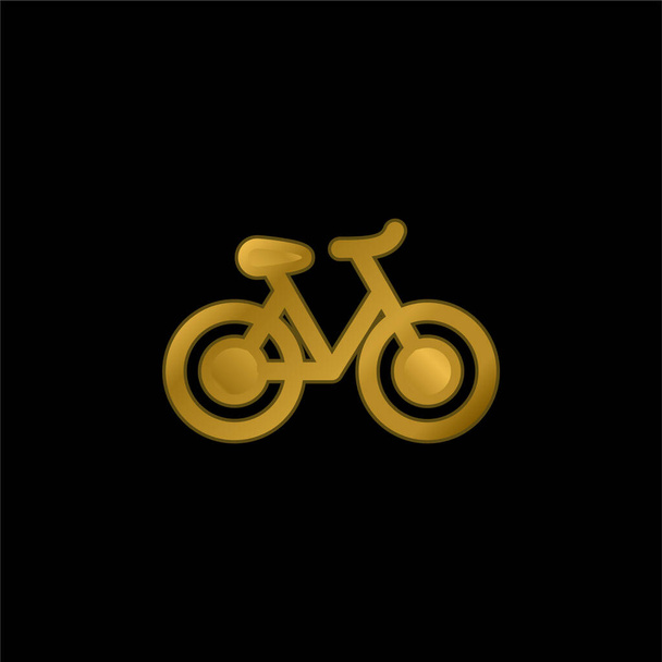 Bicicleta banhado a ouro ícone metálico ou vetor logotipo - Vetor, Imagem