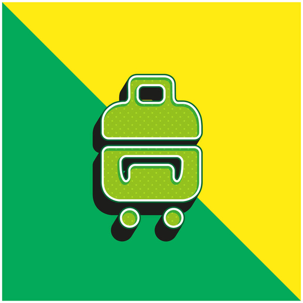 Τσάντα καροτσάκι Πράσινο και κίτρινο σύγχρονο 3d διάνυσμα εικονίδιο λογότυπο - Διάνυσμα, εικόνα